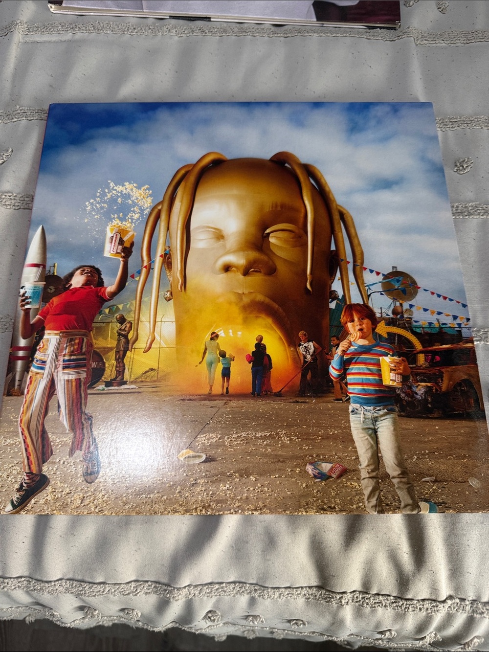 Travis Scott ASTROWORLD Vinyl Album Cover - Giant Gold Head Artwork